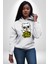 Havalı Panda Limit Yok Kadın Erkek Baskılı Üç Iplik Beyaz Kapüşonlu Hodie Sweatshirt 3