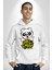 Havalı Panda Limit Yok Kadın Erkek Baskılı Üç Iplik Beyaz Kapüşonlu Hodie Sweatshirt 4