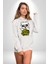Havalı Panda Limit Yok Kadın Erkek Baskılı Üç Iplik Beyaz Kapüşonlu Hodie Sweatshirt 5
