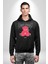 Umut Oyuncak Ayı Sokak Tarzı Kadın Erkek Baskılı Üç Iplik Siyah Kapüşonlu Hodie Sweatshirt 3
