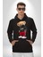 Sokak Tarzı Oyuncak Ayı Kadın Erkek Baskılı Üç Iplik Siyah Kapüşonlu Hodie Sweatshirt 3