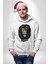 Kükresen Yeter Aslan Kadın Erkek Baskılı Üç Iplik Beyaz Kapüşonlu Hodie Sweatshirt 1