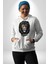 Kükresen Yeter Aslan Kadın Erkek Baskılı Üç Iplik Beyaz Kapüşonlu Hodie Sweatshirt 2