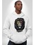 Kükresen Yeter Aslan Kadın Erkek Baskılı Üç Iplik Beyaz Kapüşonlu Hodie Sweatshirt 3