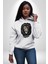 Kükresen Yeter Aslan Kadın Erkek Baskılı Üç Iplik Beyaz Kapüşonlu Hodie Sweatshirt 5