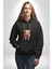 Sallanan Oyuncak Ayı Kadın Erkek Baskılı Üç Iplik Siyah Kapüşonlu Hodie Sweatshirt 4