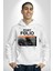 Modern Art Portfolio Design Kadın Erkek Baskılı Üç Iplik Beyaz Kapüşonlu Hodie Sweatshirt 2