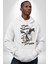 Kontrol Sende Değil Melek Kadın Erkek Baskılı Üç Iplik Beyaz Kapüşonlu Hodie Sweatshirt 2