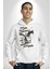 Kontrol Sende Değil Melek Kadın Erkek Baskılı Üç Iplik Beyaz Kapüşonlu Hodie Sweatshirt 5