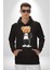 Kendini Sev Oyuncak Ayı Kadın Erkek Baskılı Üç Iplik Siyah Kapüşonlu Hodie Sweatshirt 4
