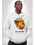 Kendin Ol Taçlı Aslan Cimbom Kadın Erkek Baskılı Üç Iplik Beyaz Kapüşonlu Hodie Sweatshirt 2