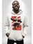 Kaykaycı Havalı Panda Kadın Erkek Baskılı Üç Iplik Beyaz Kapüşonlu Hodie Sweatshirt 5