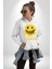 Mutluluk Kara Kalen Gülen Yüz Kadın Erkek Baskılı Üç Iplik Beyaz Kapüşonlu Hodie Sweatshirt 1