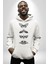 Kelebek Oluşumu Kozadan Kelebeğe Kadın Erkek Baskılı Üç Iplik Beyaz Kapüşonlu Hodie Sweatshirt 3