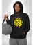 Mutluluk Modu Oyuncak Ayı Kadın Erkek Baskılı Üç Iplik Siyah Kapüşonlu Hodie Sweatshirt 2