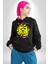 Mutluluk Modu Oyuncak Ayı Kadın Erkek Baskılı Üç Iplik Siyah Kapüşonlu Hodie Sweatshirt 4
