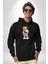 Estetik Oyuncak Tatlı Ayı Kadın Erkek Baskılı Üç Iplik Siyah Kapüşonlu Hodie Sweatshirt 1