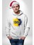 Sarı Lacivert Kuruluş Tarihi Şanlı Kadın Erkek Baskılı Üç Iplik Beyaz Kapüşonlu Hodie Sweatshirt 2