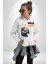 Vahşi Yaşam Saldırgan Kartal Kadın Erkek Baskılı Üç Iplik Beyaz Kapüşonlu Hodie Sweatshirt 4