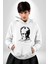 Mustafa Kemal Atatürk Imza ve Silüet Kadın Erkek Baskılı Üç Iplik Beyaz Kapüşonlu Hodie Sweatshirt 2