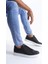 SLW165 Elite Bağcıklı Cilt Erkek Günlük Sneaker Ayakkabı Bt Siyah 1