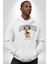 Estetik Oyuncak Tatlı Ayı Kadın Erkek Baskılı Üç Iplik Beyaz Kapüşonlu Hodie Sweatshirt 2