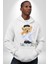 Boşver Oyuncak Tatlı Ayı Kadın Erkek Baskılı Üç Iplik Beyaz Kapüşonlu Hodie Sweatshirt 3