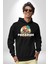 Cennet Iskelet Adam Ada Kadın Erkek Baskılı Üç Iplik Siyah Kapüşonlu Hodie Sweatshirt 3