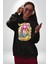 Adventure Time Finn ve Jack Kadın Erkek Baskılı Üç Iplik Siyah Kapüşonlu Hodie Sweatshirt 5