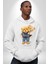 Tatlı Sevgililer Günü Oyuncak Ayı Kadın Erkek Baskılı Üç Iplik Beyaz Kapüşonlu Hodie Sweatshirt 2