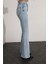 Kadın Kar Mavi Ispanyol Paça Kot Pantolon Flare Jeans ( Yüksek Bel ) 5