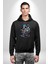 Kaykay Süren Iskelet Adam Kadın Erkek Baskılı Üç Iplik Siyah Kapüşonlu Hodie Sweatshirt 5