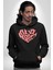 Seni Sonsuza Dek Seviyorum Kalp Kadın Erkek Baskılı Üç Iplik Siyah Kapüşonlu Hodie Sweatshirt 4