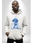 Hayal Gücü Kara Kalem Kadın Erkek Baskılı Üç Iplik Beyaz Kapüşonlu Hodie Sweatshirt 5