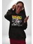 Geleceğe Dönüş Efsane Arabası Kadın Erkek Baskılı Üç Iplik Siyah Kapüşonlu Hodie Sweatshirt 1