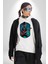 Gitarist Kurukafa Şapkalı Havalı Kadın Erkek Baskılı Üç Iplik Beyaz Kapüşonlu Hodie Sweatshirt 1