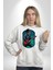 Gitarist Kurukafa Şapkalı Havalı Kadın Erkek Baskılı Üç Iplik Beyaz Kapüşonlu Hodie Sweatshirt 4