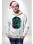 Gitarist Kurukafa Şapkalı Havalı Kadın Erkek Baskılı Üç Iplik Beyaz Kapüşonlu Hodie Sweatshirt 5