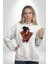 Ejderha Japon Kadın Samuray Savaşçı Kadın Erkek Baskılı Üç Iplik Beyaz Kapüşonlu Hodie Sweatshirt 2