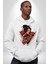 Ejderha Japon Kadın Samuray Savaşçı Kadın Erkek Baskılı Üç Iplik Beyaz Kapüşonlu Hodie Sweatshirt 4
