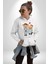 Sevgililer Oyuncak Ayı Kadın Erkek Baskılı Üç Iplik Beyaz Kapüşonlu Hodie Sweatshirt 2