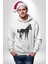 Vahşi Orman Zebra Kadın Erkek Baskılı Üç Iplik Beyaz Kapüşonlu Hodie Sweatshirt 5