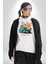 Sakin Takılmak Oyuncak Ayı Kadın Erkek Baskılı Üç Iplik Beyaz Kapüşonlu Hodie Sweatshirt 2