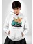Sakin Takılmak Oyuncak Ayı Kadın Erkek Baskılı Üç Iplik Beyaz Kapüşonlu Hodie Sweatshirt 3