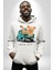 Sakin Takılmak Oyuncak Ayı Kadın Erkek Baskılı Üç Iplik Beyaz Kapüşonlu Hodie Sweatshirt 4
