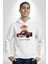 Süper Hızlı Go Kart Oyuncak Ayı Kadın Erkek Baskılı Üç Iplik Beyaz Kapüşonlu Hodie Sweatshirt 2