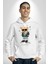 Zengin Çocuk Oyuncak Ayı Kadın Erkek Baskılı Üç Iplik Beyaz Kapüşonlu Hodie Sweatshirt 4