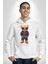Havalı Oyuncak Ayı Kadın Erkek Baskılı Üç Iplik Beyaz Kapüşonlu Hodie Sweatshirt 5