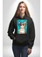 Kahve Içen Gözlüklü Entel Kedi Kadın Erkek Baskılı Üç Iplik Siyah Kapüşonlu Hodie Sweatshirt 2