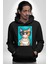 Kahve Içen Gözlüklü Entel Kedi Kadın Erkek Baskılı Üç Iplik Siyah Kapüşonlu Hodie Sweatshirt 5